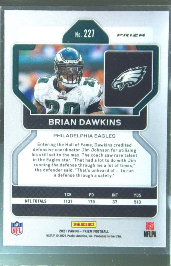 2021 Prizm Brian Dawkins Silver #227 Eagles - Image 3