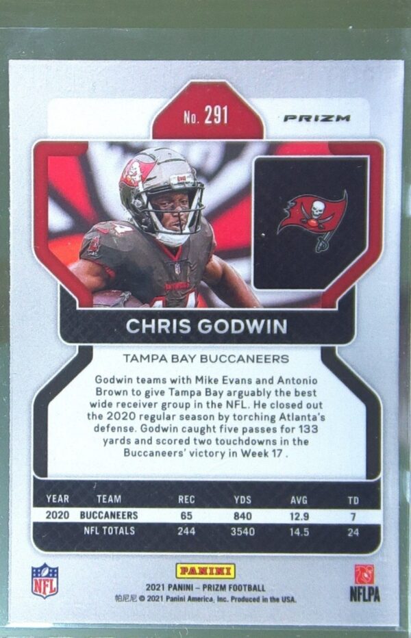 2021 Prizm Chris Godwin Silver #291 Buccaneers - Image 3
