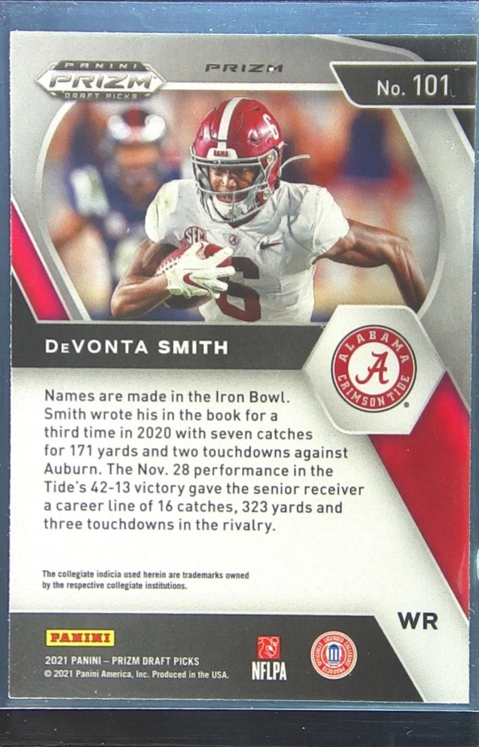 2021 Prizm Draft Picks DeVonta Smith Green RC #101 Tide - Image 3