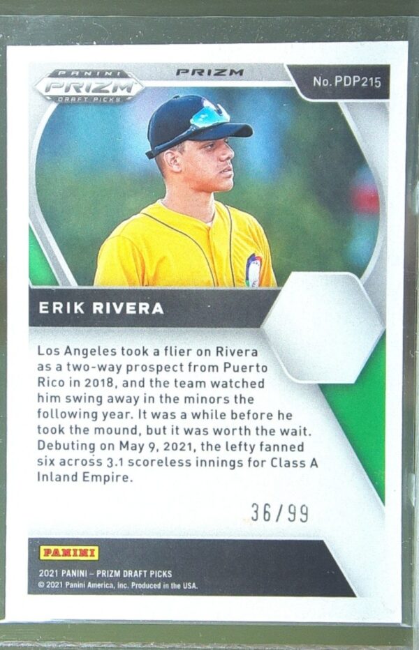 2021 Prizm Draft Picks Erik Rivera Red Donut Circles Prizm /99 #PDP215 - Image 3