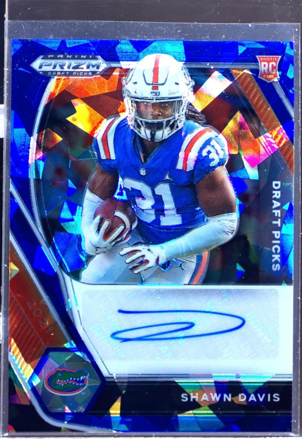 2021 Prizm Draft Picks Shawn Davis Auto /75 RC #DPA-SDA Gators Blue Ice