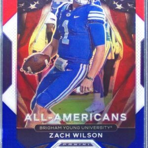 2021 Prizm Draft Picks Zach Wilson  Red White and Blue RC #182 Cougars