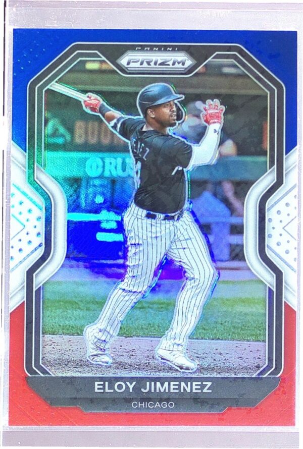 2021 Prizm Eloy Jimenez Red/White/Blue Prizm #63 Sox