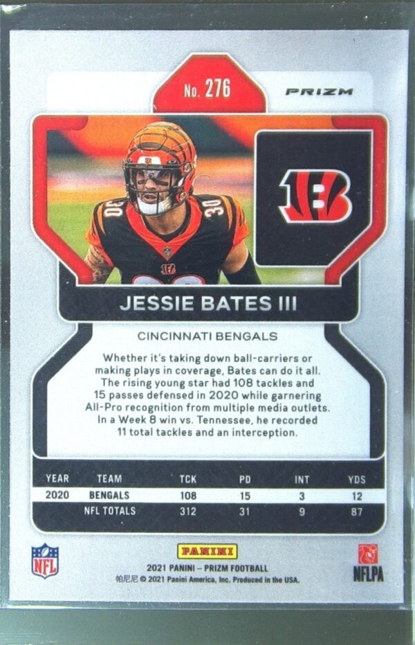 2021 Prizm Jessie Bates III Orange Ice #276 Bengals - Image 3
