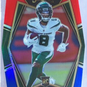 2021 Select Elijah Moore Red and Blue Prizm Die Cut RC #156 Jets