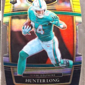 2021 Select Hunter Long RC Green and Yellow Prizm Die Cut #93 Dolphins