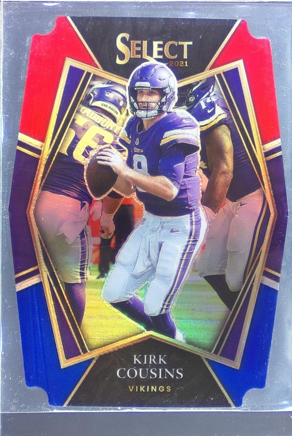 2021 Select Kirk Cousins Red and Blue Prizm Die Cut #123 Vikings