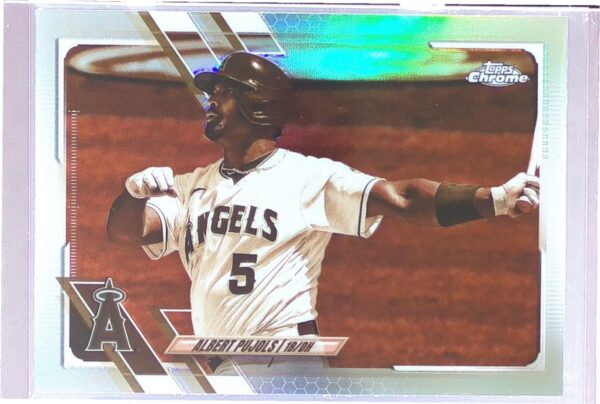 2021 Topps Chrome Albert Pujols Sepia Refractor #102 Angels