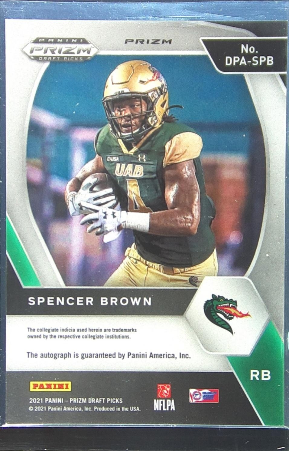 2021Prizm Draft Picks Spencer Brown Auto #DPA-SPB Blazers Draft Picks Circles - Image 3