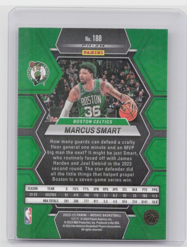 2022-23 Panini Mosaic Marcus Smart Silver #188 Celtics - Image 3