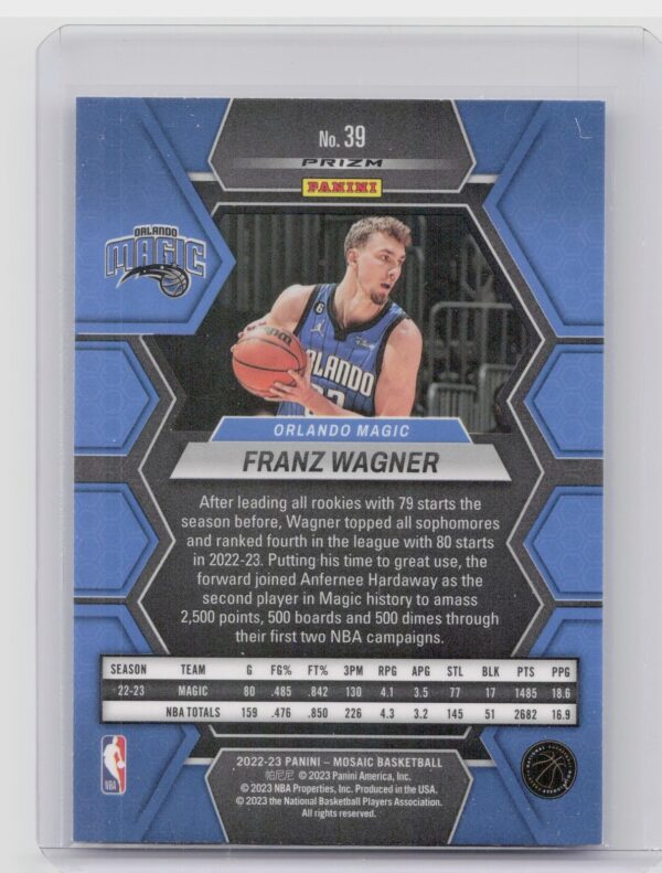 2022-23 Prizm Franz Wagner Reactive Blue #39 Magic - Image 3