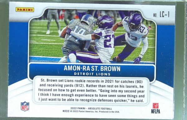 2022 Absolute Amon-Ra St. Brown #LC-1 Lions Last Call - Image 3