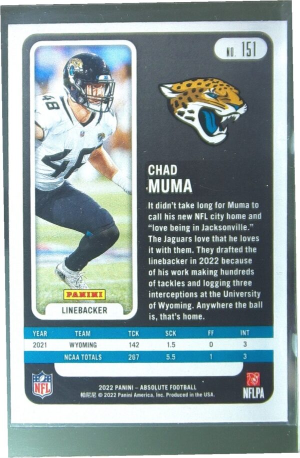 2022 Absolute Chad Muma Retail RC #151 Jaguars - Image 3