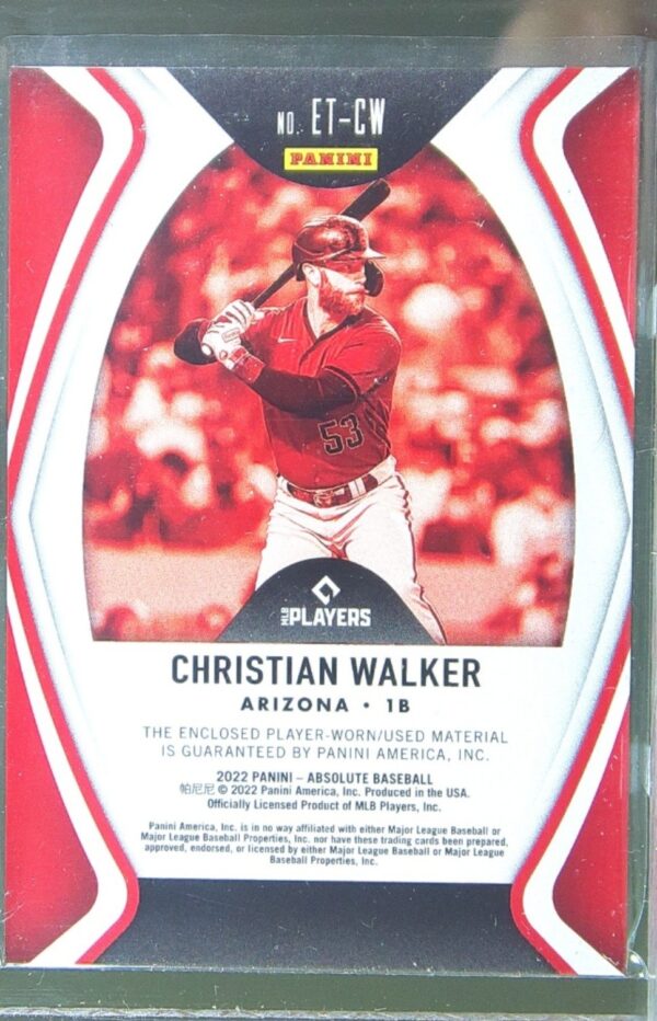 2022 Absolute Christian Walker /99 JSY #ET-CW Diamondbacks Established Threads - Image 3
