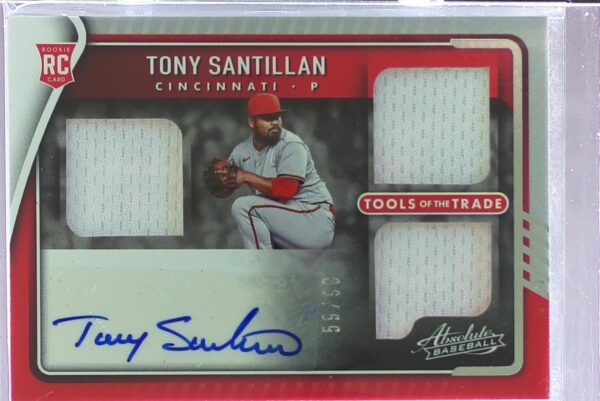 2022 Absolute Tony Santillan Auto /99 JSY RC #TT3S-TS Reds Tools of the Trade