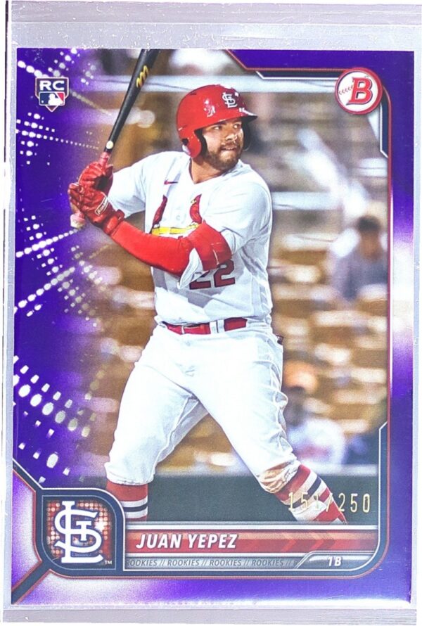 2022 Bowman Juan Yepez Purple /250 RC #24 Cardinals