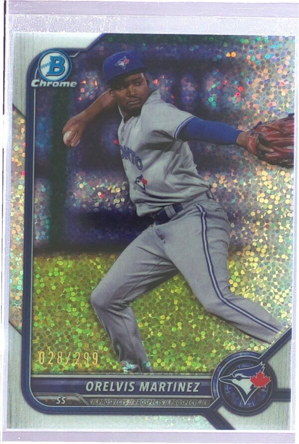 2022 Bowman Orelvis Martinez /299 #BCP-104 Jays Chrome Prospects Speckle Refract