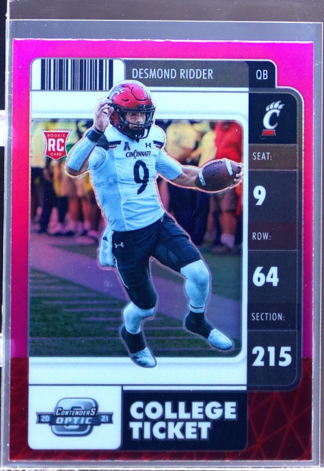 2022 Chronicles Draft Desmond Ridder RC #4 Bearcats Contenders Optic Pink