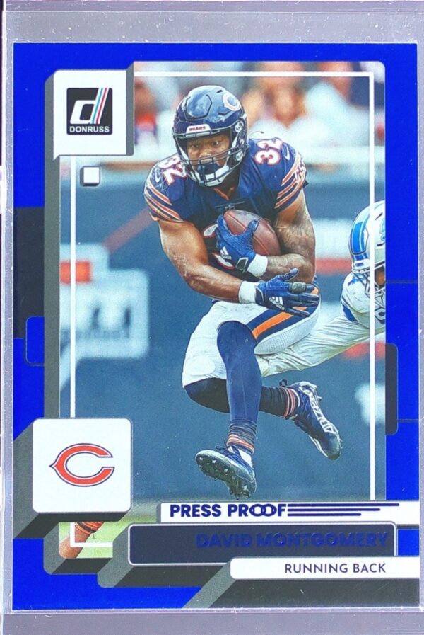 2022 Donruss David Montgomery Blue Press Proof #80 Bears