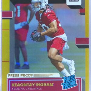 2022 Donruss Keaontay Ingram Yellow Press Proof RC #349 Cardinals