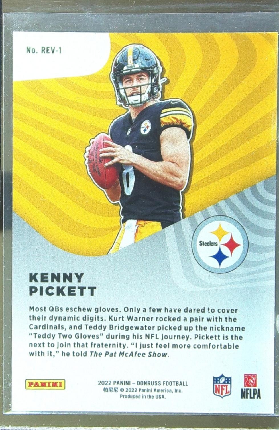 2022 Donruss Kenny Pickett RC #REV-1 Steelers Rookie Revolution - Image 3