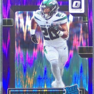 2022 Donruss Optic Breece Hall Purple Shock RC #214 Jets