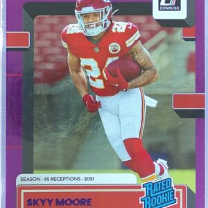 2022 Donruss Skyy Moore Season Stat Line /95 #324 Chiefs