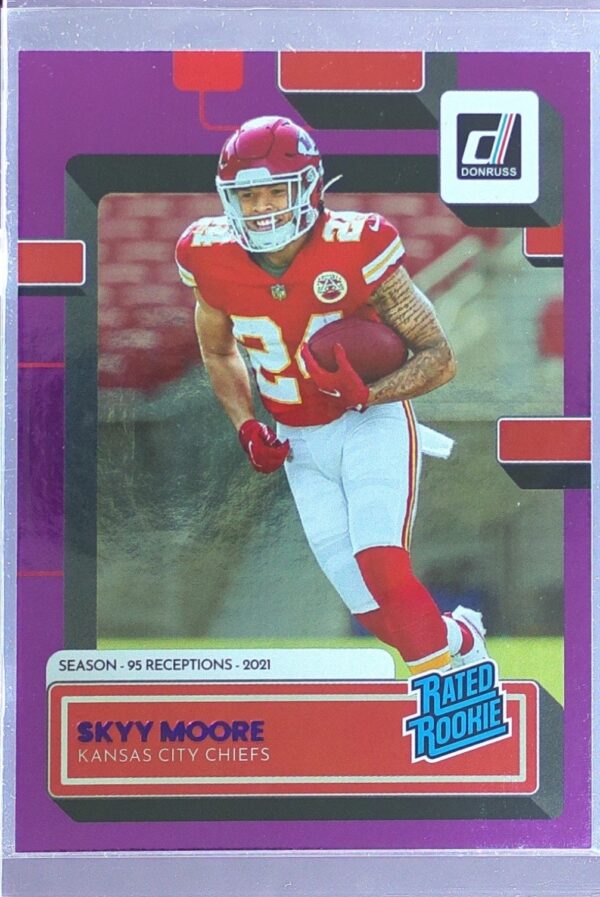 2022 Donruss Skyy Moore Season Stat Line /95 #324 Chiefs