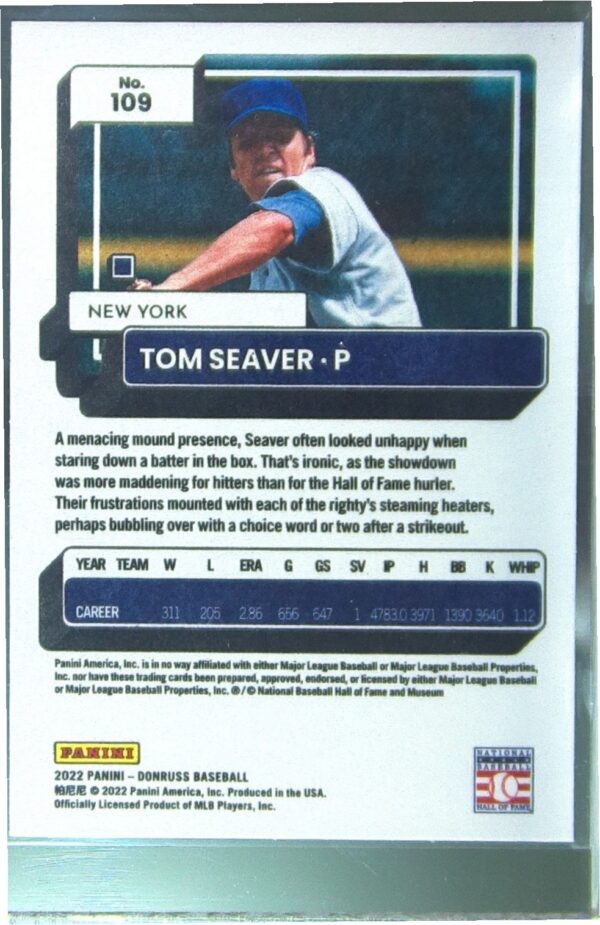 2022 Donruss Tom Seaver Independence Day #109 Mets - Image 3