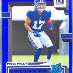 2022 Donruss Wan'Dale Robinson Press Proof Blue RC #320 Giants