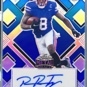2022 Leaf Metal Draft Reggie Roberson Jr. Autographs Prismatic Blue Auto /30