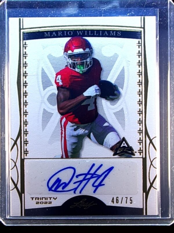 2022 Leaf Trinity Mario Williams Auto /75 #BA-MW2 Sooners Gold