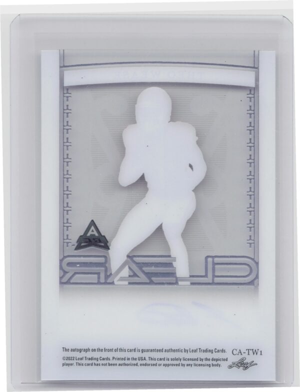 2022 Leaf Trinity Theo Wease Auto /99 #CA-TW1 Sooners Clear Autographs Silver - Image 3