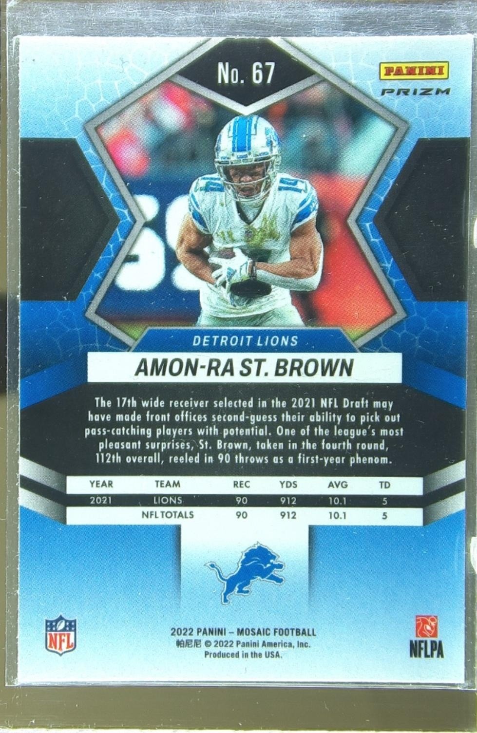 2022 Mosaic Amon-Ra St. Brown Mosaic Camo Pink #67 Lions - Image 3