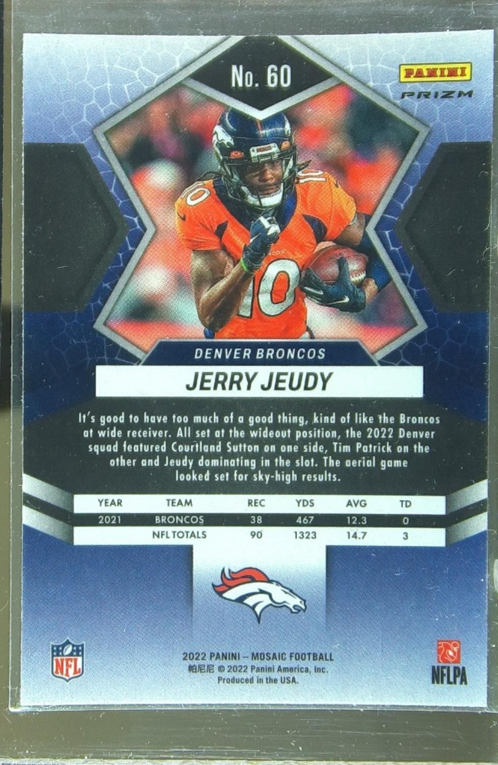 2022 Mosaic Jerry Jeudy Mosaic Camo Pink #60 Broncos - Image 3