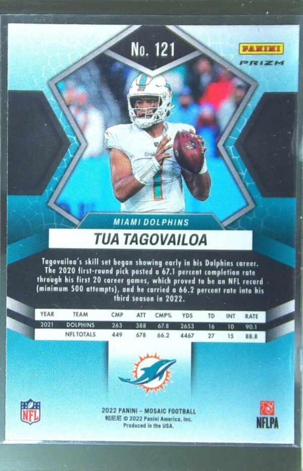 2022 Mosaic Tua Tagovailoa Silver #121 Dolphins - Image 3