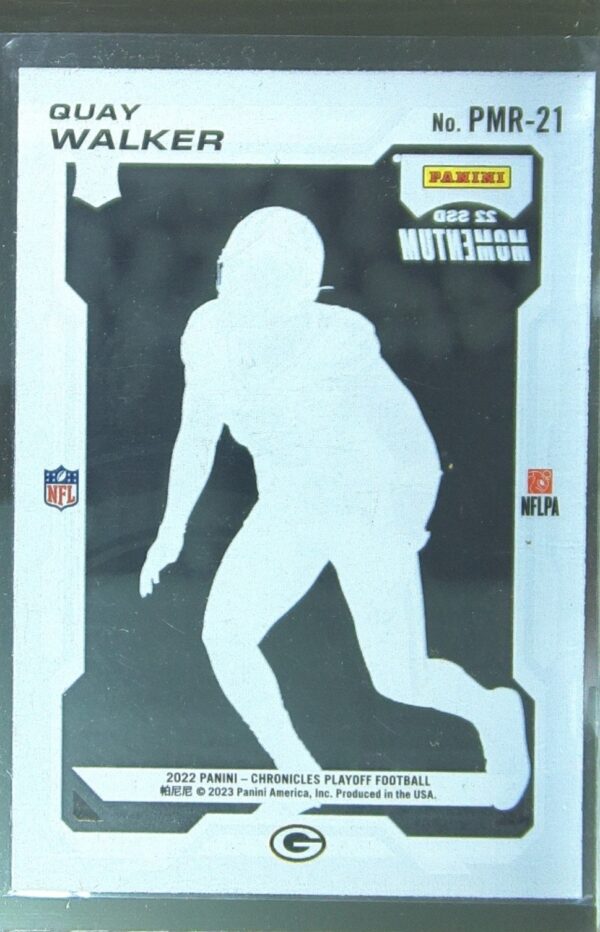 2022 Panini Chronicles Quay Walker RC #PMR-21 Packers Playoff Momentum Rookies - Image 3