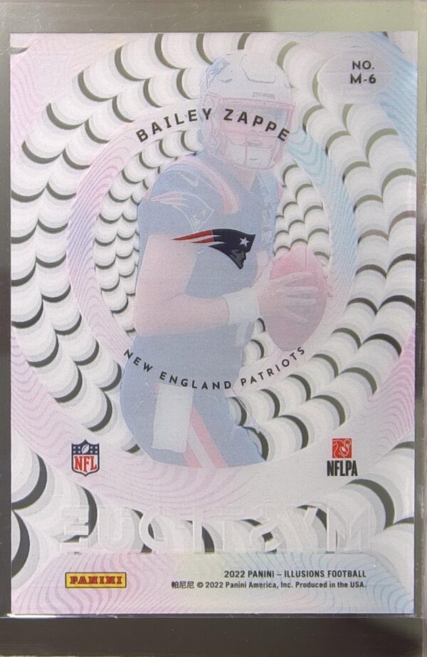 2022 Panini Illusions Bailey Zappe RC #M-6 Patriots Mystique - Image 3