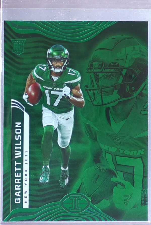 2022 Panini Illusions Garrett Wilson Trophy Collection Emerald RC #77 Jets