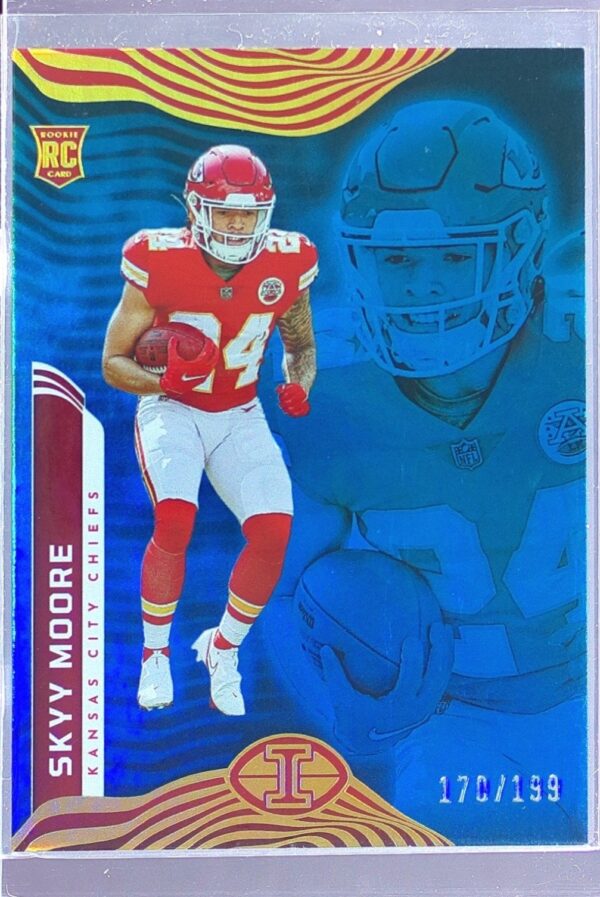 2022 Panini Illusions Skyy Moore Trophy Collection Light Blue /199 RC #45 Chiefs