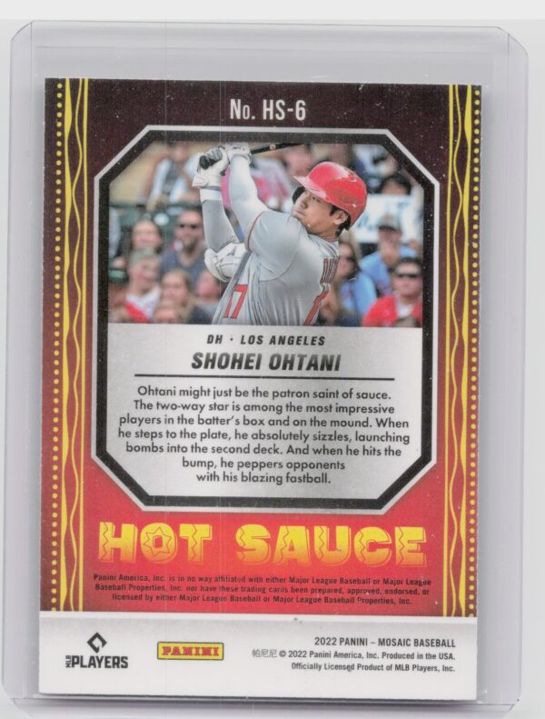 2022 Panini Mosaic Shohei Ohtani #HS-6 Angels Hot Sauce - Image 3