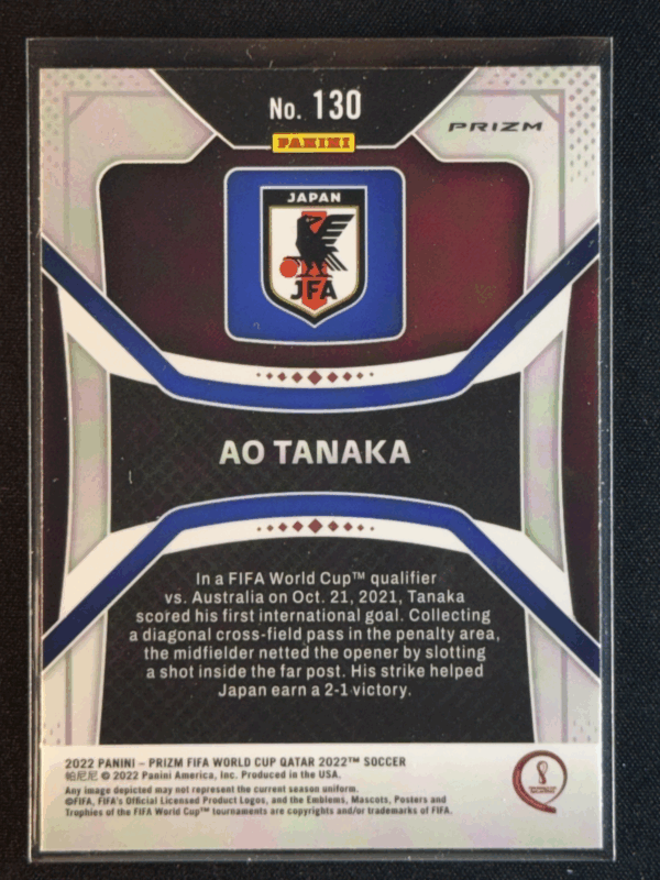 2022 Panini Prizm FIFI World Cup Qatar Ao Tanaka Pink parallel Rookie RC Japan - Image 3