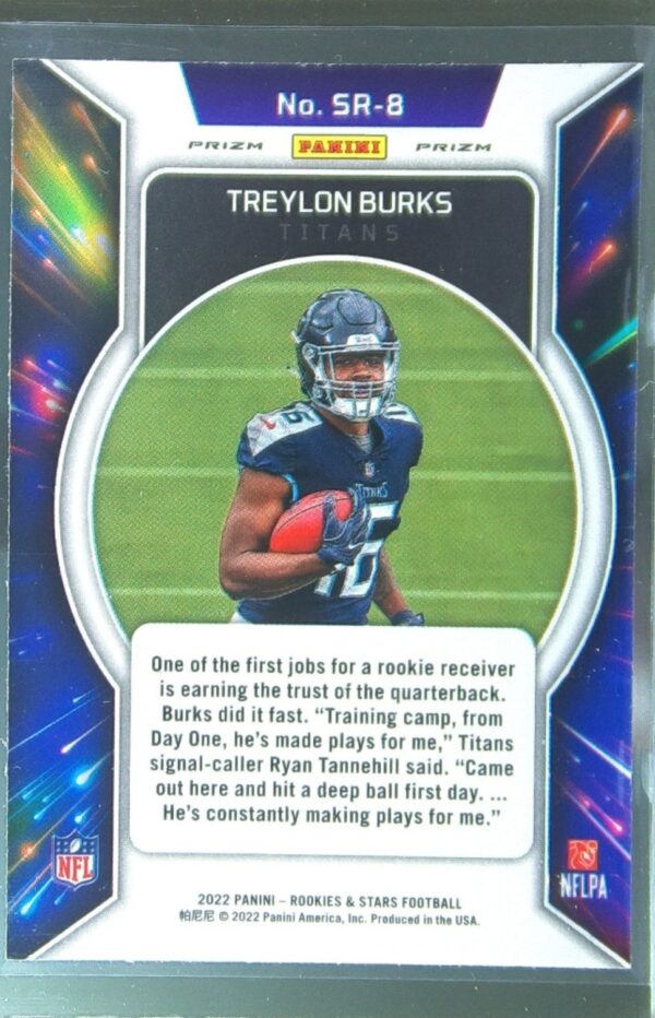 2022 Panini Rookies & Stars Treylon Burks RC #SR-8 Titans Stellar Rookies Red Pl - Image 3