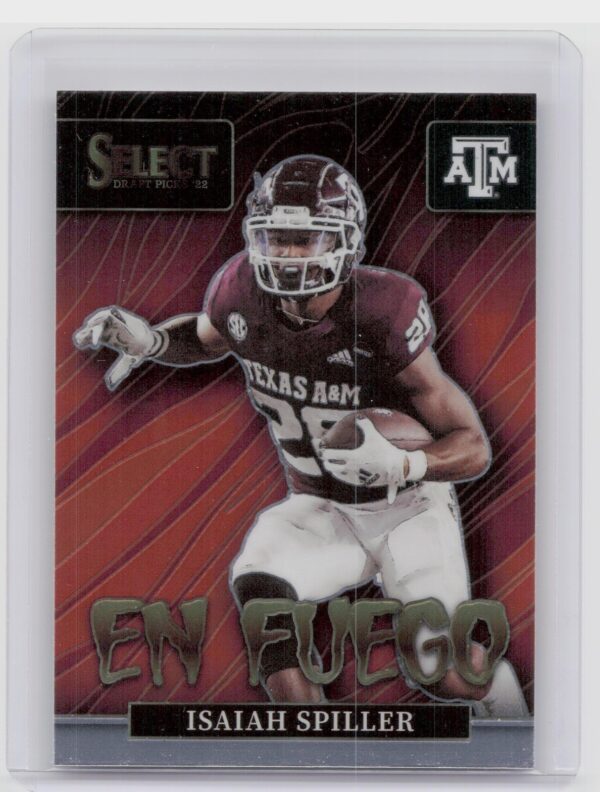 2022 Panini Select Draft Picks Isaiah Spiller En Fuego #EN-IS Texas A&M Aggies