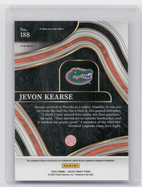 2022 Panini Select Draft Picks Jevon Kearse #188 Gators - Image 3