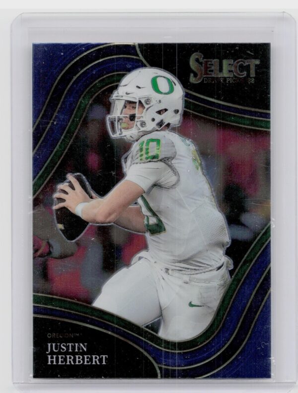 2022 Panini Select Draft Picks Justin Herbert Blue (Retail Base) #135 Ducks