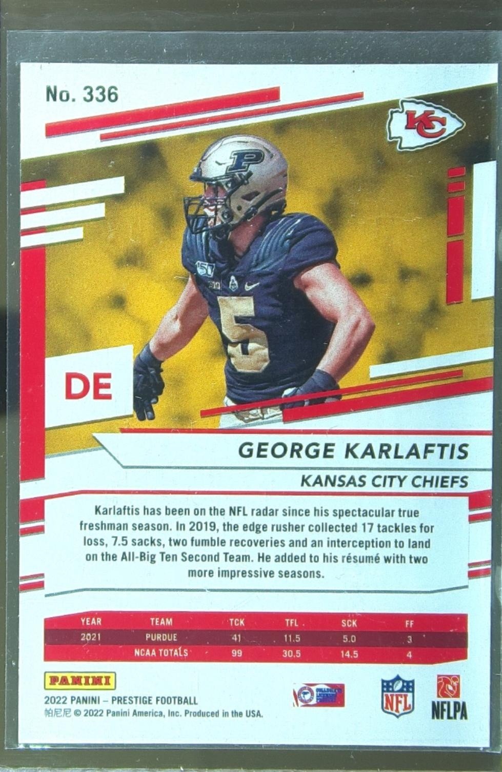 2022 Prestige George Karlaftis Xtra Points Astral #336 Chiefs - Image 3
