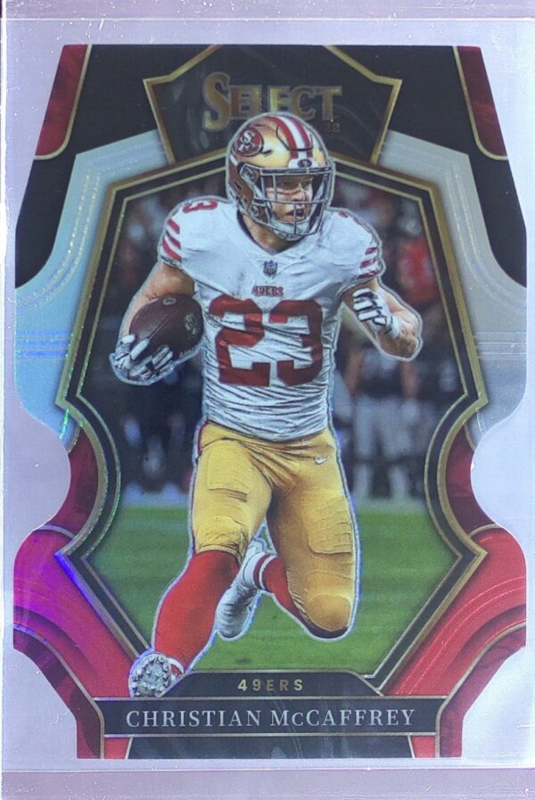 2022 Select Christian McCaffrey Black and Red Prizm Die Cut #186 49ers