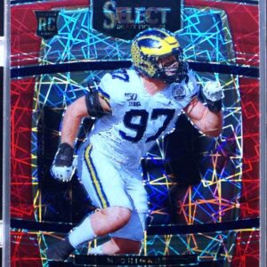2022 Select Draft Picks Aidan Hutchinson Red Lazer Prizm RC #33 Wolverines