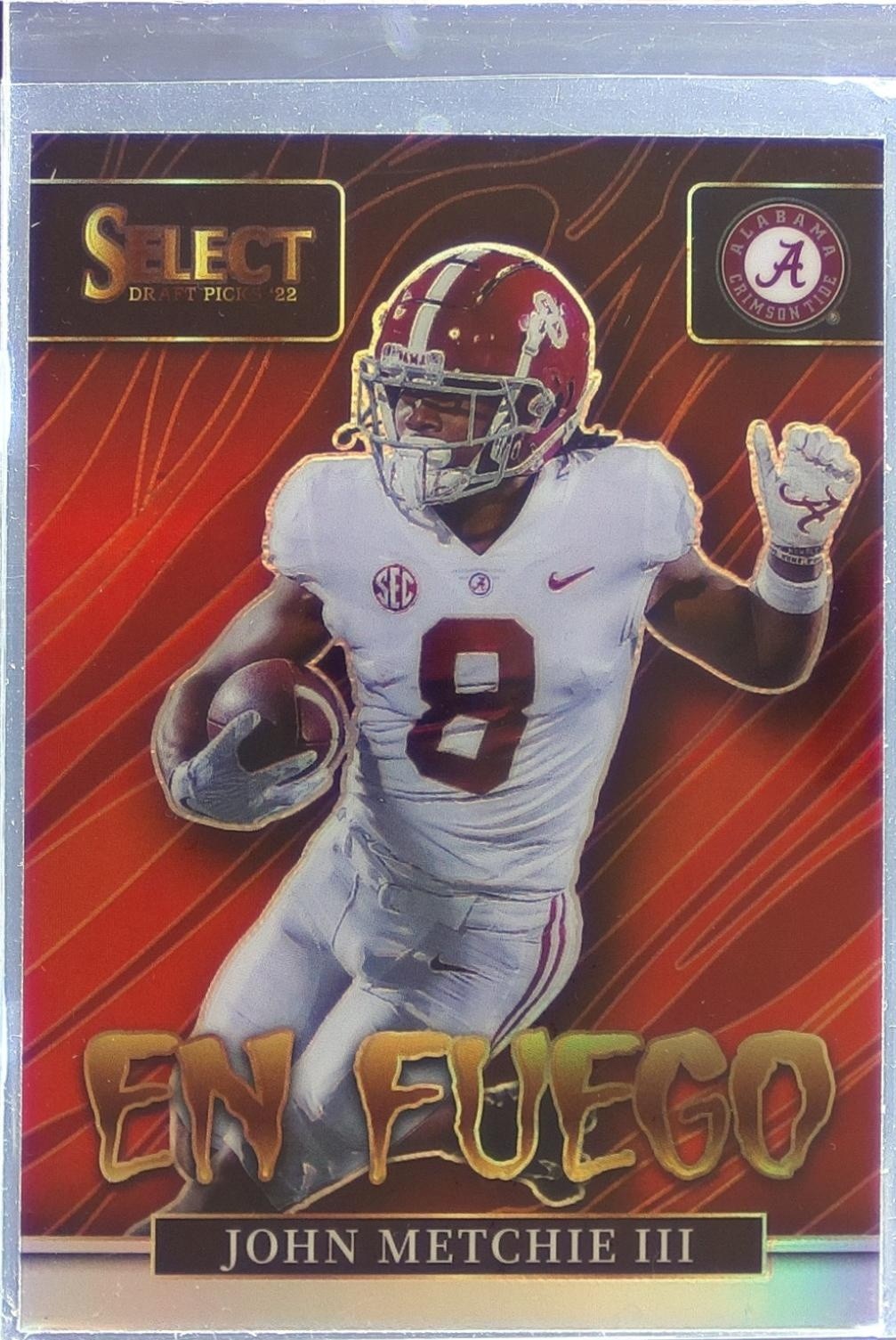 2022 Select Draft Picks John Metchie Iii #EN-JM Tide En Fuego Silver Prizm